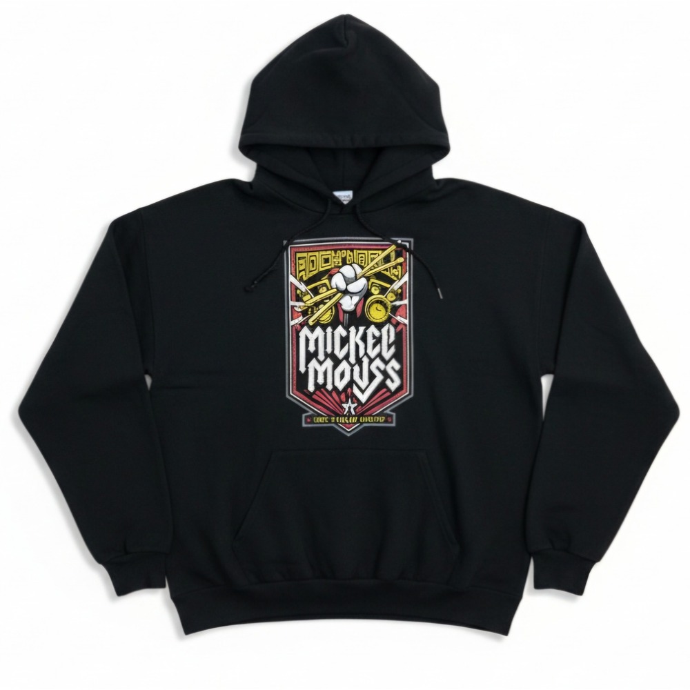 Disney Rock And Roll Disneyland Disneyworld Pullover Hoodie Mickey Mouse Size XL